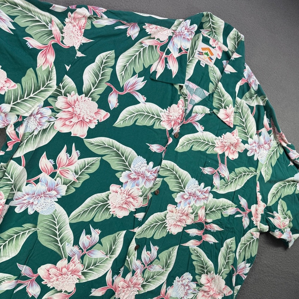 Vintage Pineapple Juice Shirt Mens XXL Green 100% Rayon Hawaiian Aloha Camp VTG - Picture 9 of 9